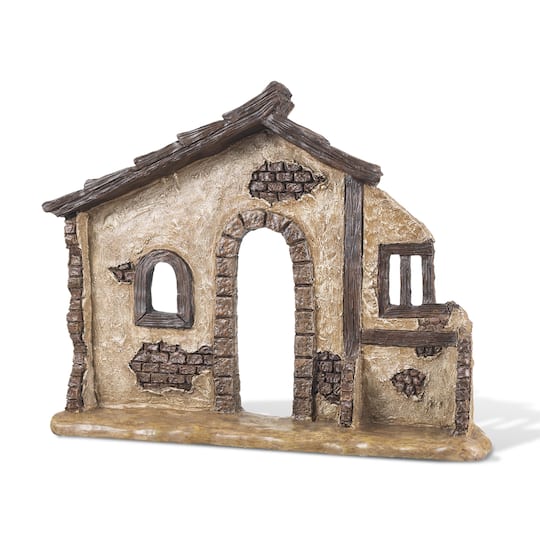 Glitzhome® 11.5" Resin Christmas Nativity Scene Stable Creche
